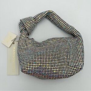 Madison West Aurora Borealis Iridescent Rhinestone Knot Evening Bag